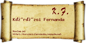 Körözsi Fernanda névjegykártya
